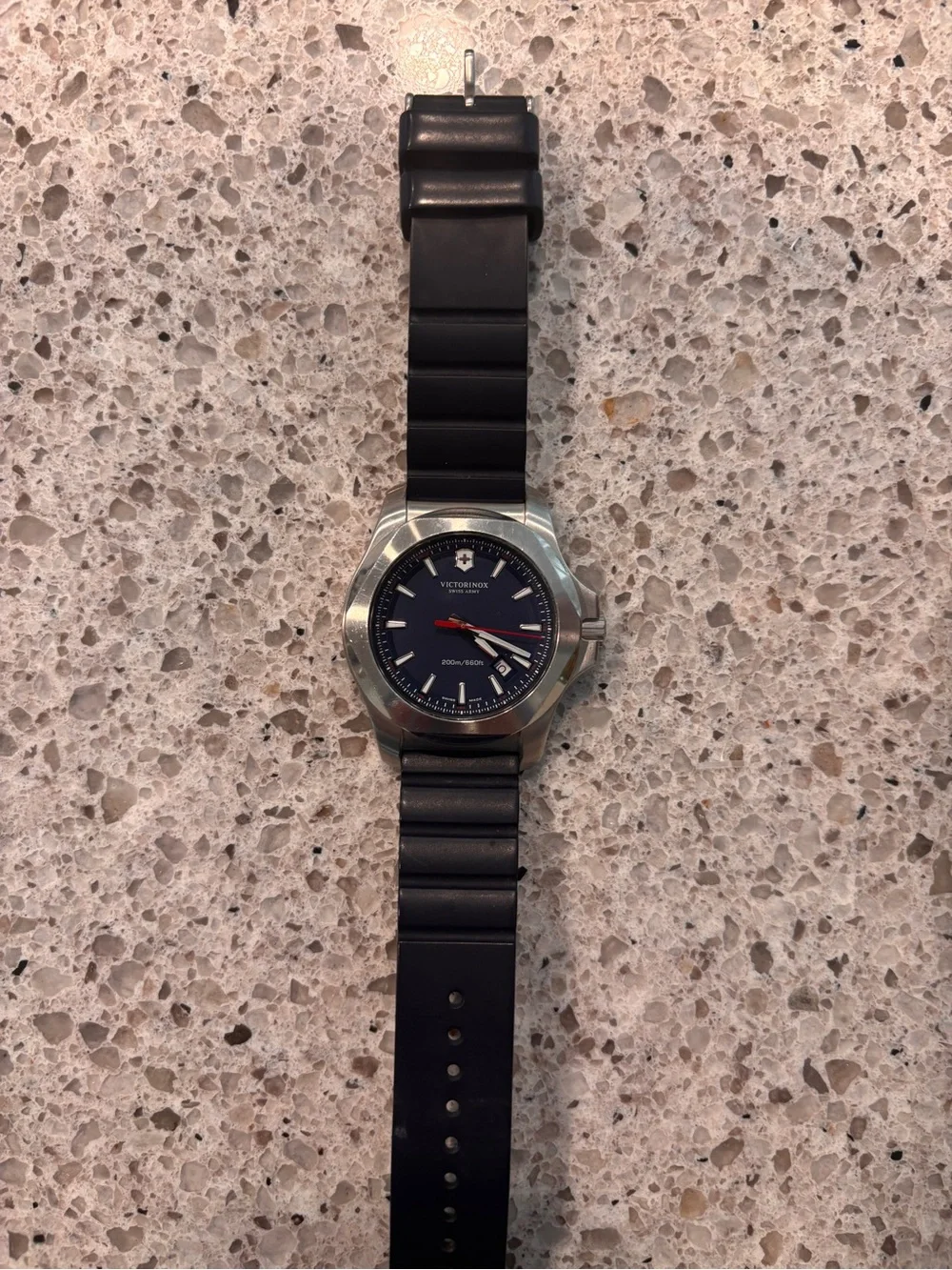 Victorinox I.N.O.X. Watch with Blue Dial and Rubber Strap